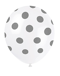 Bilde av Hvite Ballonger Med Sølvrundinger