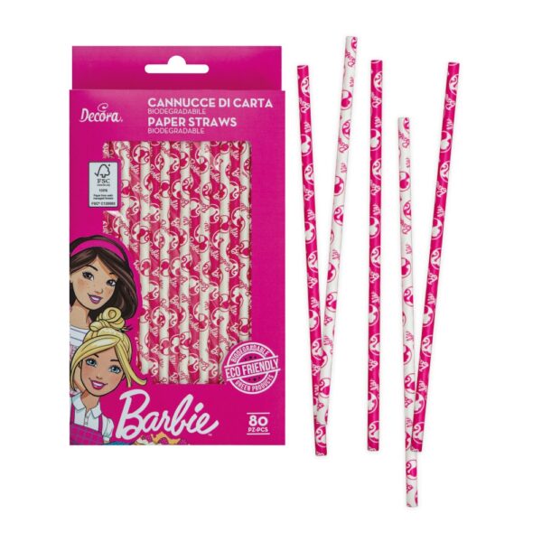 Decora papirsugerør -Barbie- pk/80