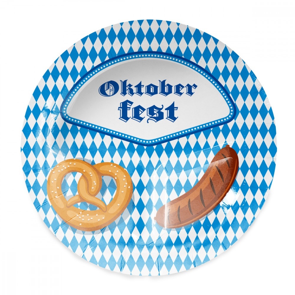 Oktoberfest papptallerken 23cm, 8stk