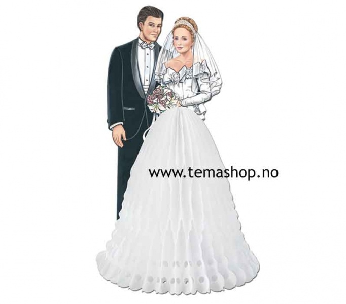 Borddekor brudepar, 3D-kjole, 32cm høyde