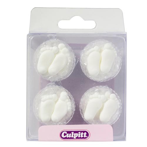 Culpitt spiselig pynt -Hvite babyføtter- 24 stk