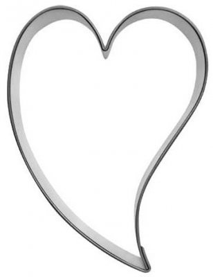 Pepperkakeform hjerte skjevt S - 6,5 cm