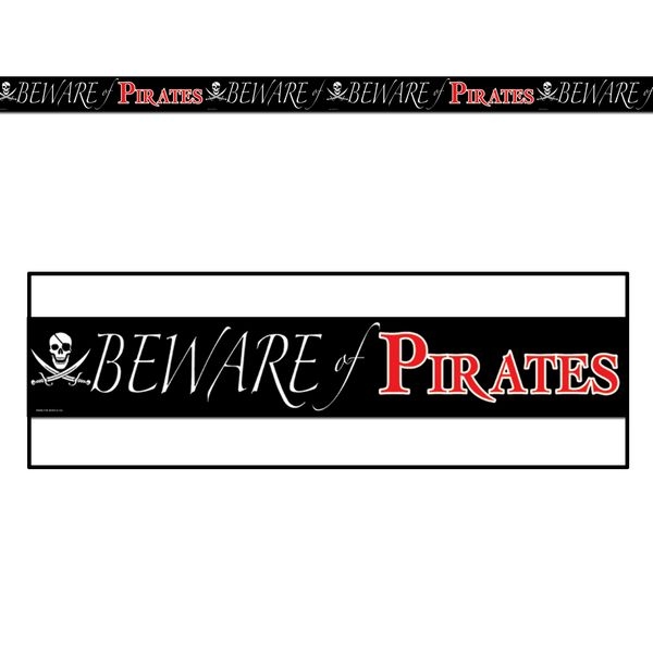 Plastremse "beware of pirates", 6meter x ca 8cm