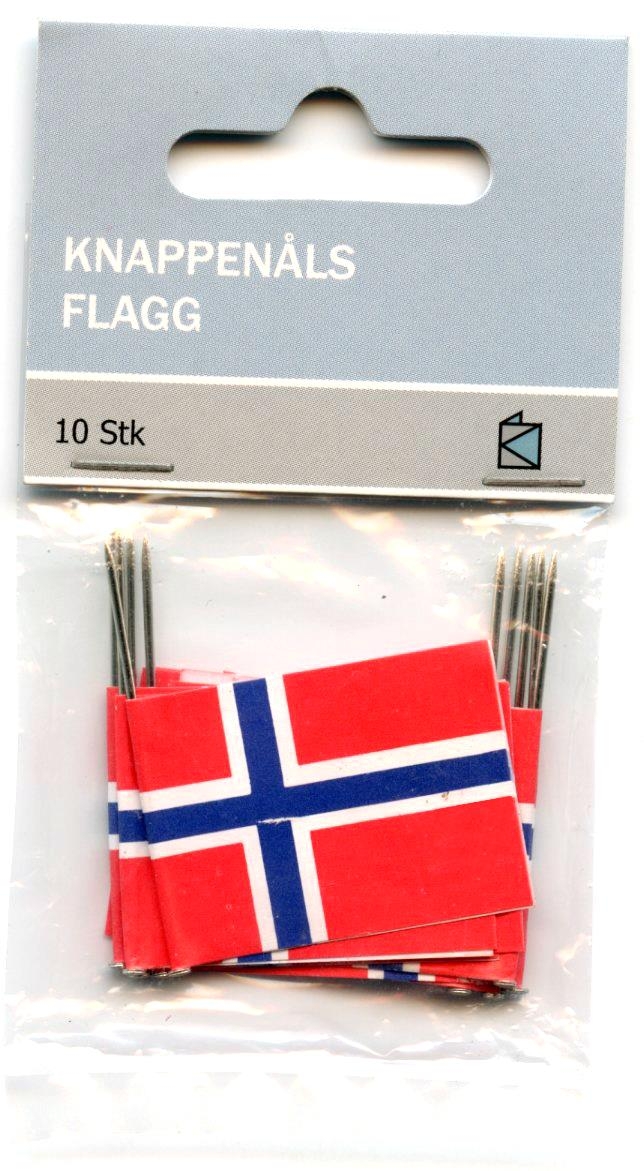 Norske flagg på knappenål, pk/10