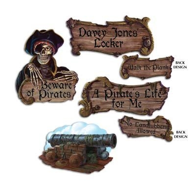 Pirat cutouts - 4 deler med 6 ulike trykk tilsammen