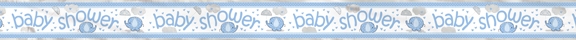 Babyshower blå foil/plast-banner "elefant/paraply"