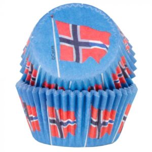 Muffinsform Norske flagg, 50 Stk