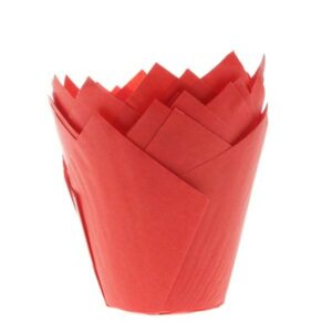 Rød muffinsform tulipan fra House of Marie pk/36
