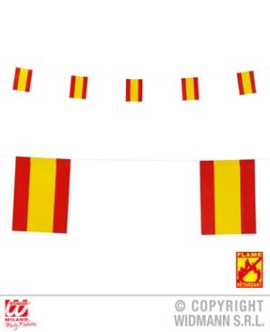 Spansk flaggrekke på totalt 6 meter (rød/gul), papir
