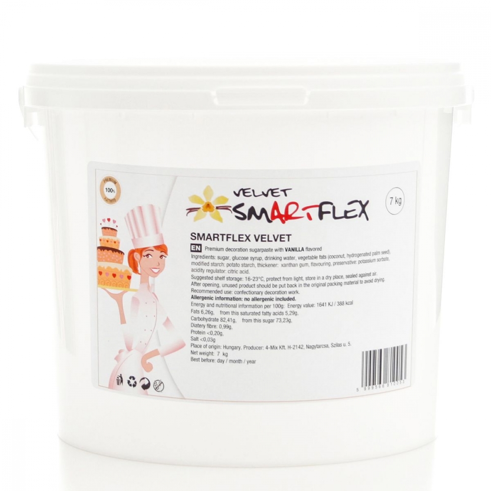 SmartFlex Hvit fondant Velvet Vanilje, 7kg