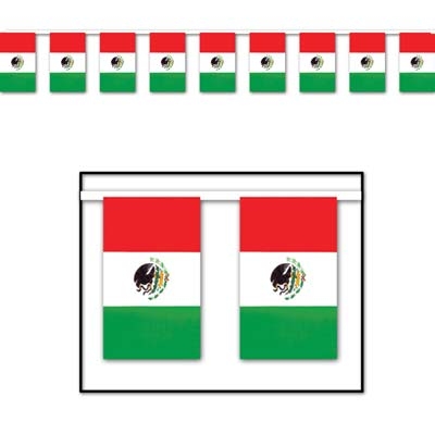 2 stk Meksikanske plastflagg,store til utendørs bruk, Hver av de