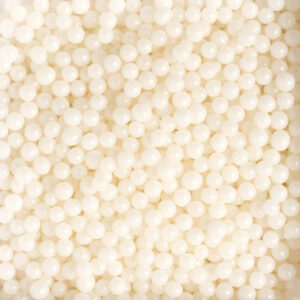 Hvite, spiselige perler fra Decora