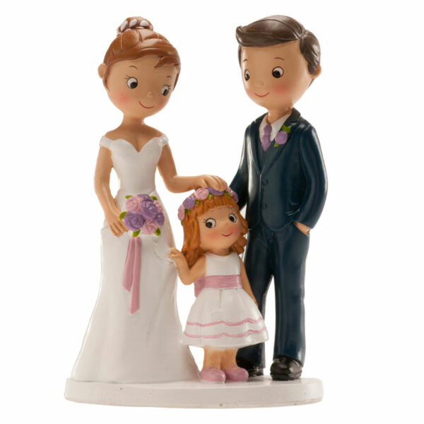 Kaketopp til bryllup -Med jente- 16cm