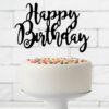 Kaketopp "Happy Birthday" -Svart-