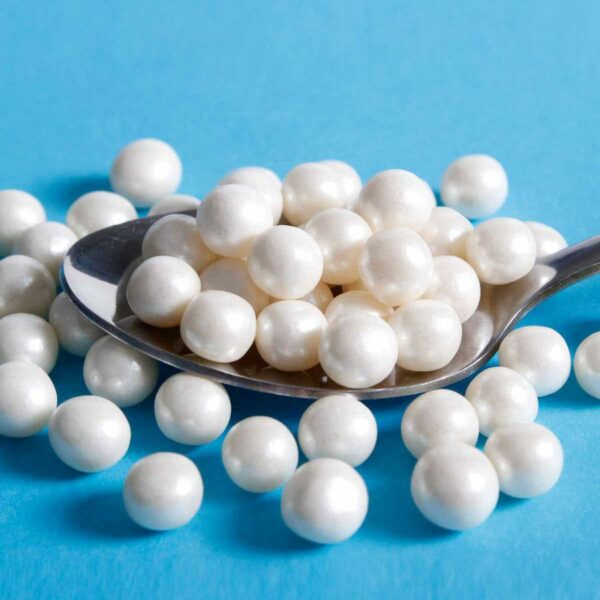 Spiselige perler hvit 6mm