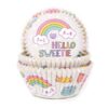 Muffinsformer fra House of Marie dekorert med søte figurer som cupcakes, makroner, regnbue, skyer og med teksten "Hello Sweetie".