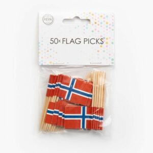 Norsk flagg på trepinne, pk/50