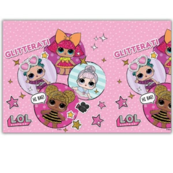 Engangsduk L.O.L. Suprise! Glitterati med figurene Glitter Queen, Crystal Queen, Cosmic Queen og Queen Bee