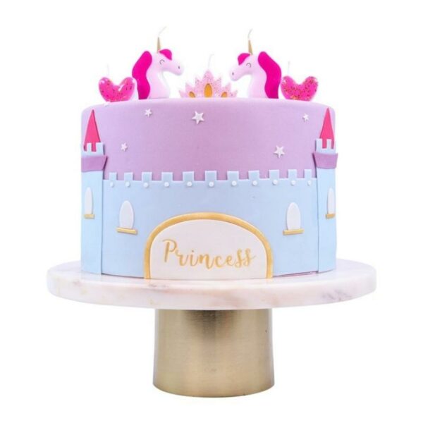 PME prinsesse kake med kakelys i rosa