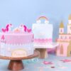 PME prinsesse kake med prinsesse kakelys i rosa