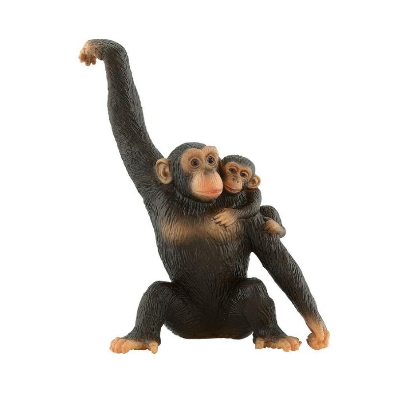 Bilde av Kaketopp -sjimpanse Med Barn-