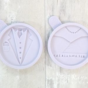 Karen Davies silikonform brudepar bride and groom cupcake bryllup