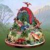 Dinosaur kake med utstikker fra Patchwork