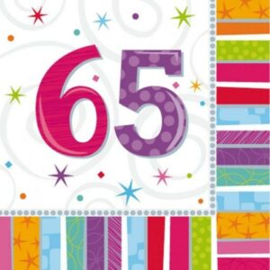 65 årsdag servietter
