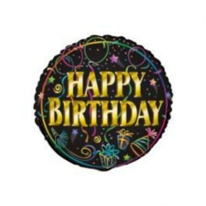 Unique happy birthday folie ballong i svart