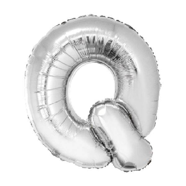 Bokstavballong i Sølv XL -Q-