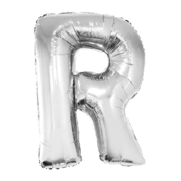 Bokstavballong i Sølv XL -R-