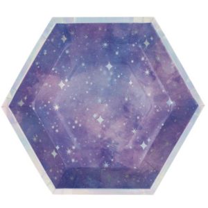 papptallerken hexagon lilla galakse