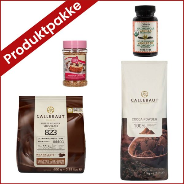 produktpakke til brownies med hasselnøttkrokan