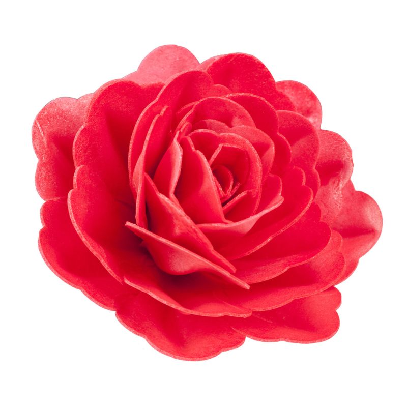 Bilde av Spiselig Kakepynt Stor Rose -rød- 12,5cm