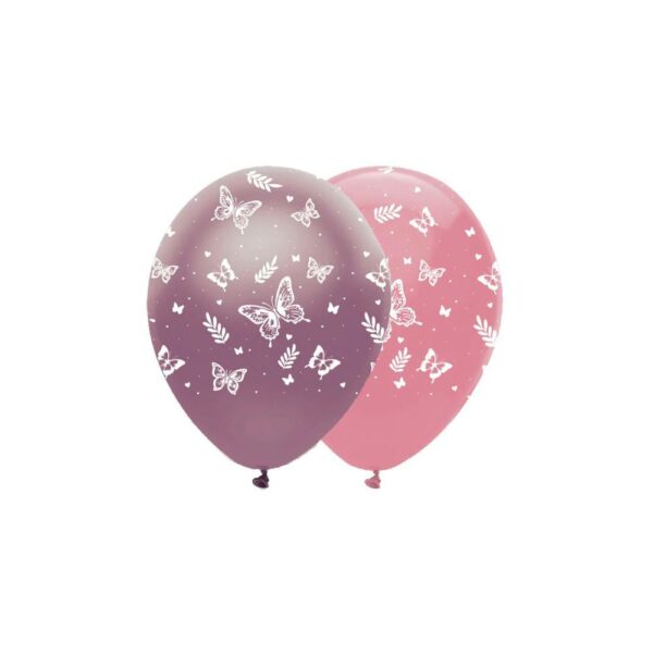 rosa og lilla sommerfugl ballonger