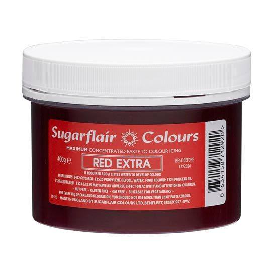 Sugarflair - Max Concentrate pastafarge Red Extra, 400g