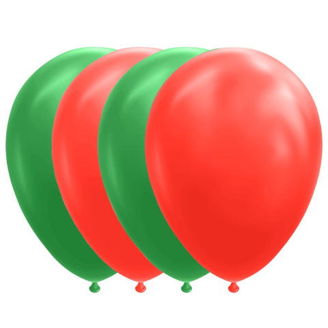 Bilde av Ballonger, 10 Stk Rød Og Grønn