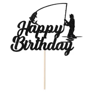 Kaketopp Fisker -Happy Birthday- silhuett