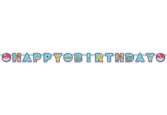 Bilde av Banner "happy Birthday" -pokémon- 2,18m